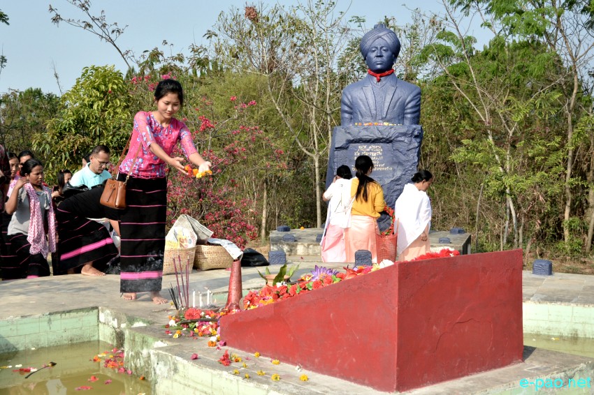 Floral tributes to PLA members killed (in 1981/82) at Cheiraoching memorial complex :: April 13 2019