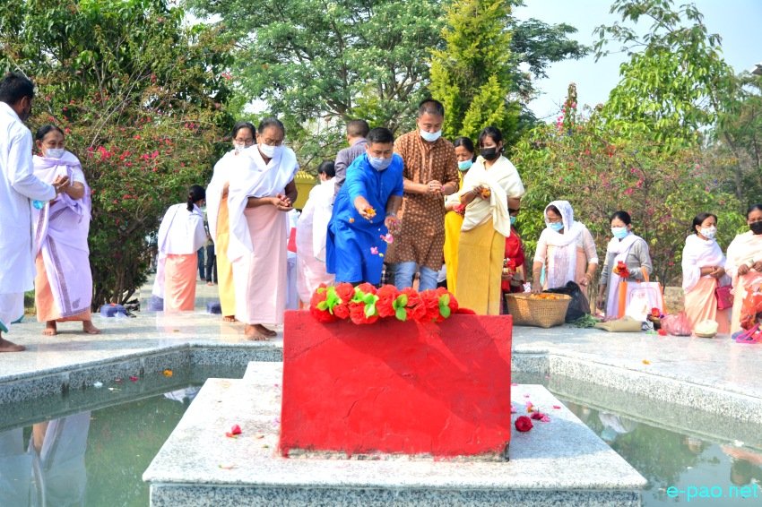 Floral tributes to PLA members killed (in 1981/82) at Cheiraoching memorial complex :: 13th April 2021