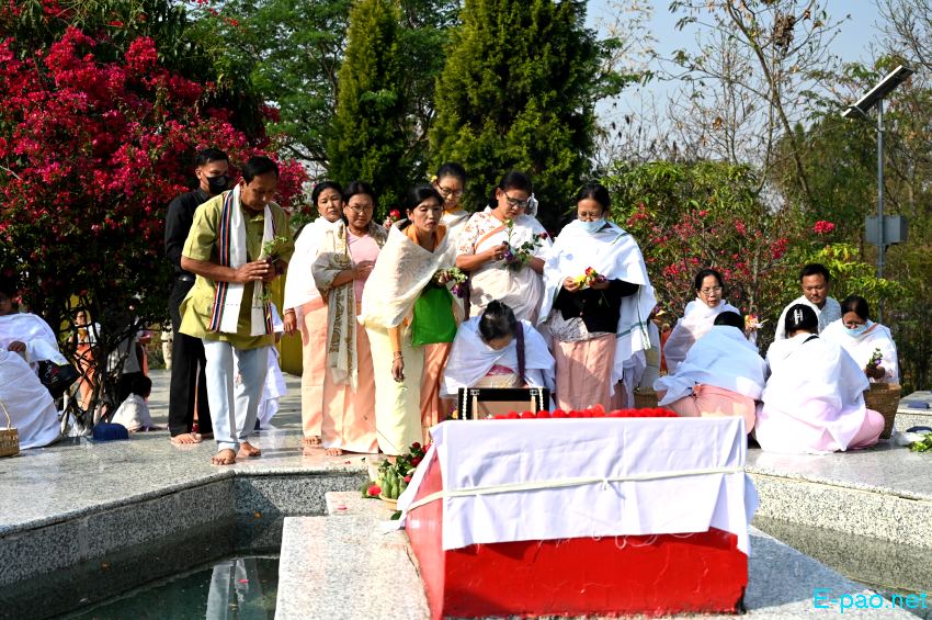 Floral tributes to PLA members killed (in 1981/82) at Cheiraoching memorial complex :: 13th April 2023