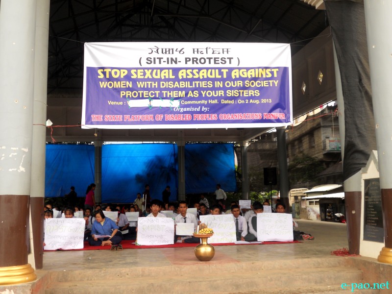 Sit-in-protest to 'stop sexual assault against Differently Abled Women' at Keishampat Junction :: 2nd August 2013