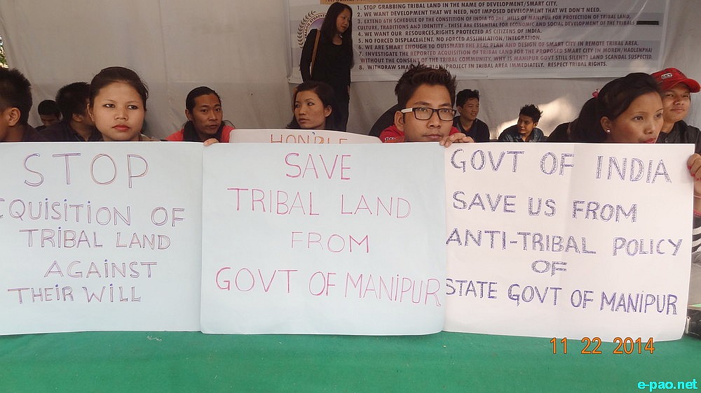 Protest at Jantar Mantar against govt's smart city plan, Haolenphai near Moreh :: November 22 2014