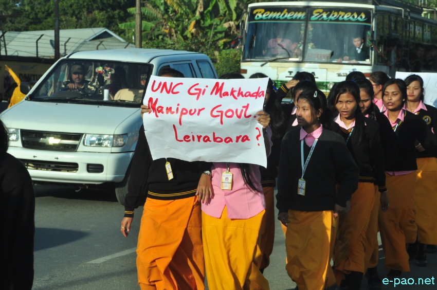 Protest rally in Imphal by School students against UNC sponsored Economic Blockade :: November 18 2016