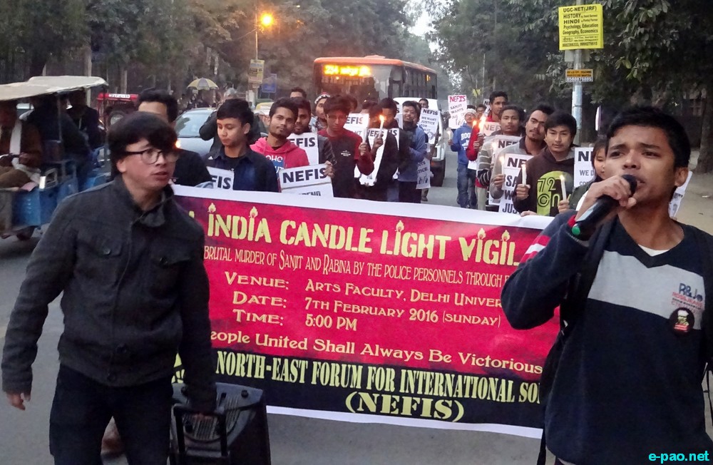 All India Candle Light Vigil against Manipur Police Commandos on fake encounter :: February 07 2016