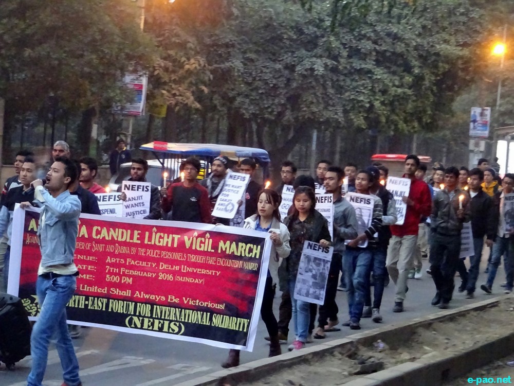 All India Candle Light Vigil Against Manipur Police Commandos