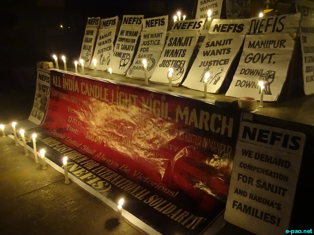 All India Candle Light Vigil against Manipur Police Commandos on fake encounter :: February 07 2016