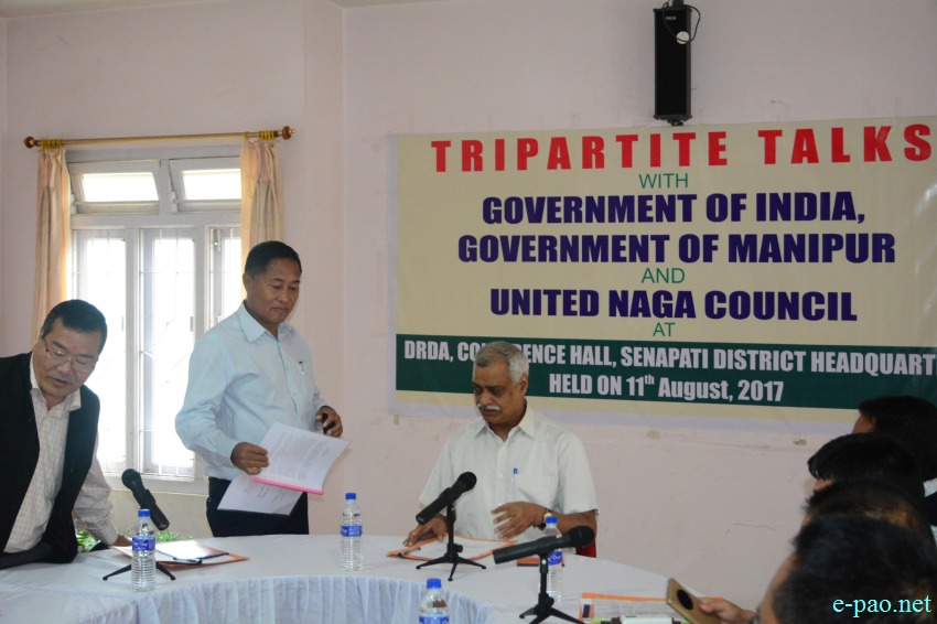 Tripartite Talks with Govt of India, Govt of Manipur & UNC at  Senapati :: 11th August, 2017