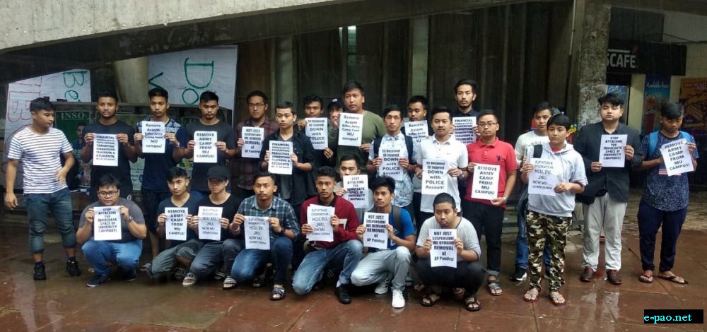 Chandigarh : Protest held against crackdown at Manipur University on 22nd September, 2018