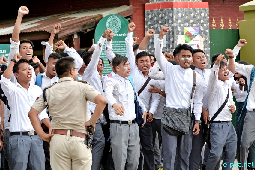 Death of Ningthoujam Babysana Chanu : Students of various Govt schools clash with Police   in Imphal ::  10 August 2019