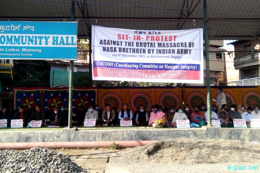 Sit-In-Protest against massacre of Naga Brethen by Indian Army at Keishampat Leimajam Leikai :: 9th December 2021
