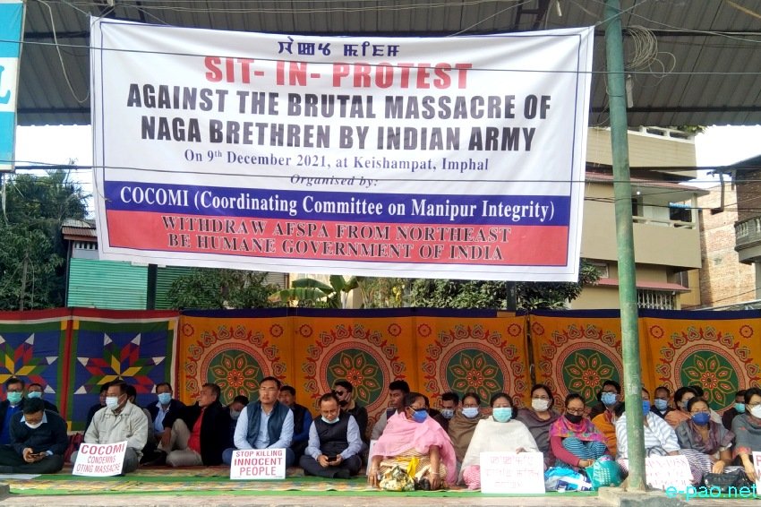 Sit-In-Protest against massacre of Naga Brethen by Indian Army at Keishampat Leimajam Leikai :: 9th December 2021
