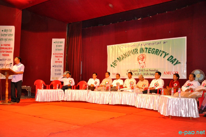 16th Manipur Integrity Day observed by All Manipur United Clubs' Organisation (AMUCO) at MDU Hall  :: 04 August 2013