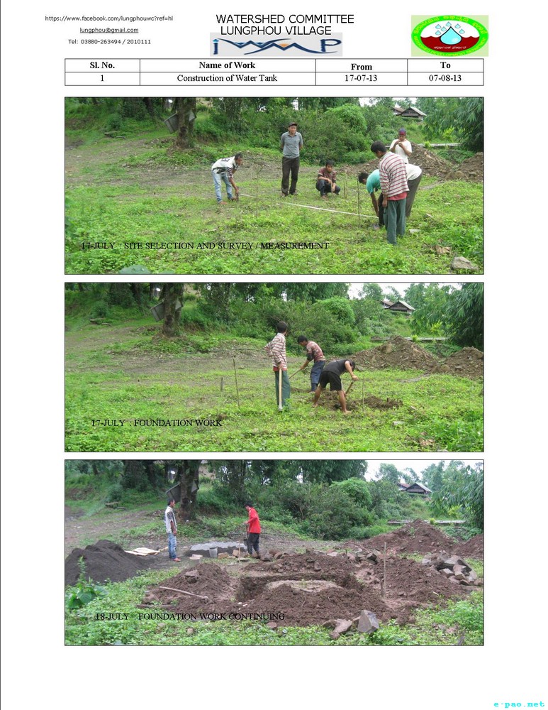 EPA Construction of Water Reservoir at Lungphou Village :: August 2013