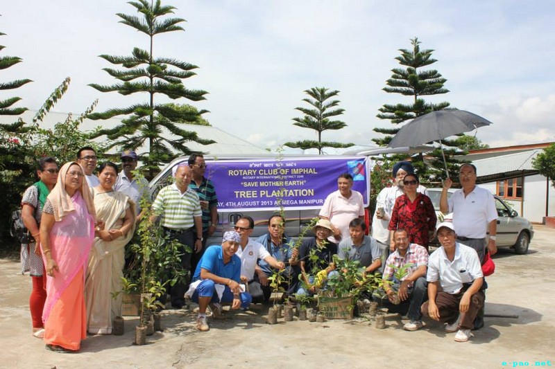 Tree plantation at Mega Manipur School as part of 'Save Mother Earth' :: August 4, 2013