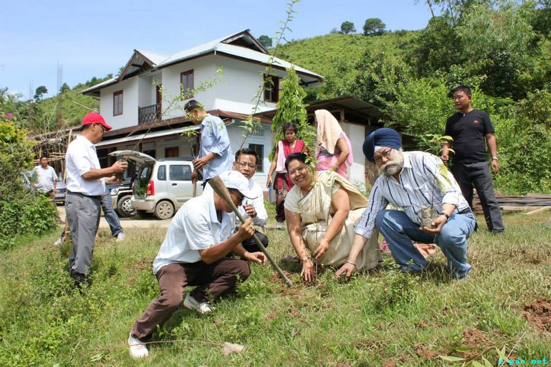 Tree plantation at Mega Manipur School as part of 'Save Mother Earth' :: August 4, 2013