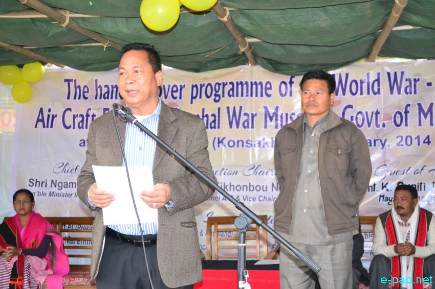 Handing over Function of an aircraft engine of World War II era at Konsakhul, to Imphal War Museum :: 8 February 2014