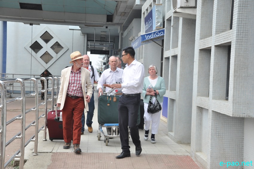 Reception of WWII war veteran and family  at Imphal international Airport :: 04 April 2014