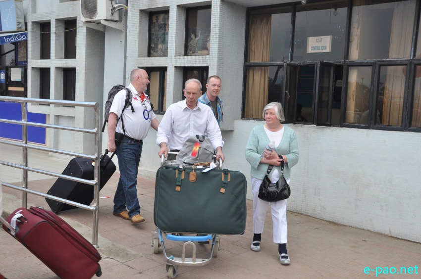 Reception of WWII war veteran and family  at Imphal international Airport :: 04 April 2014