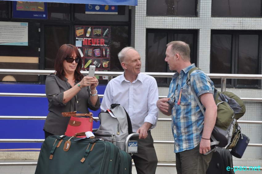 Reception of WWII war veteran and family  at Imphal international Airport :: 04 April 2014