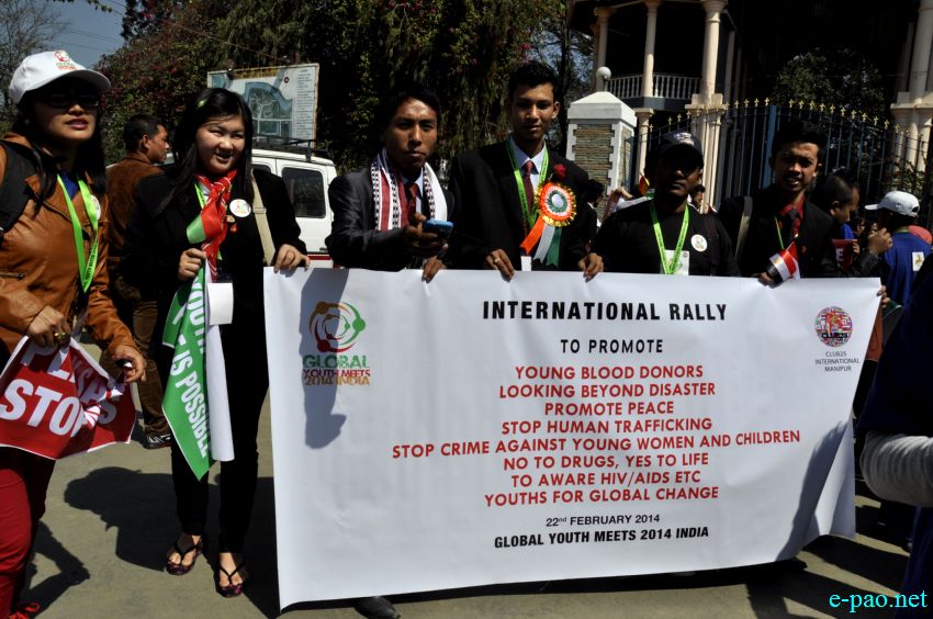 Rally at Imphal from Global Youths  Meet 2014, India on 'Save Blood, Save Live' :: 22 February 2014