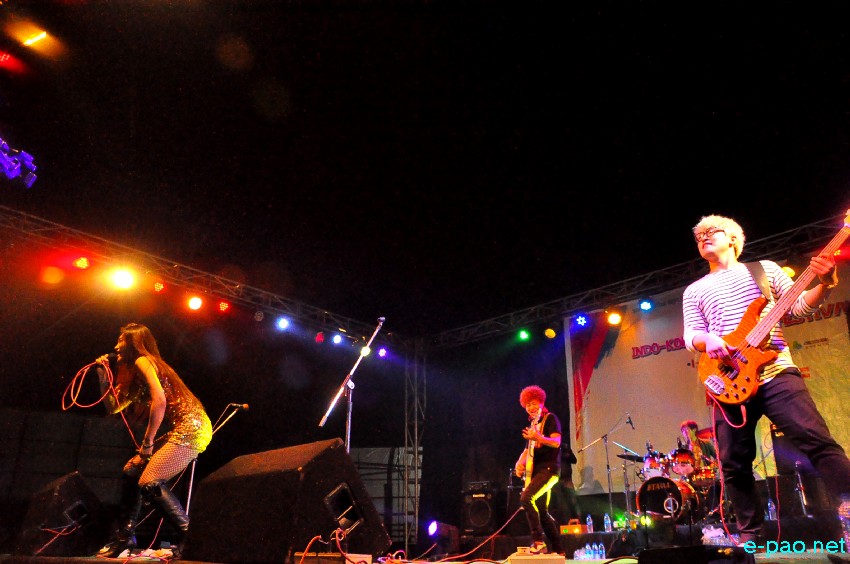 Biuret (Korean Pop Rock Band) performing live on stage in Imphal at YAC Ground, Imphal :: 03 December 2013
