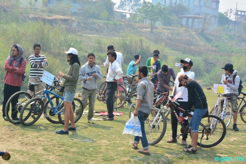 Awareness bicycle rally as part of Riverbank Music Festival 2015 at Singjamei Thokchom Leikai :: 22 March 2015