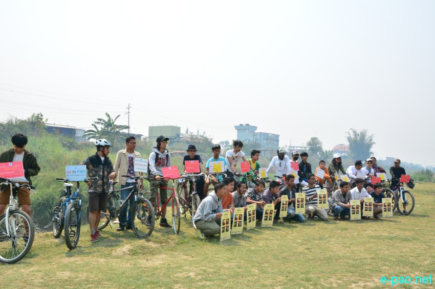 Awareness bicycle rally as part of Riverbank Music Festival 2015 at Singjamei Thokchom Leikai :: 22 March 2015