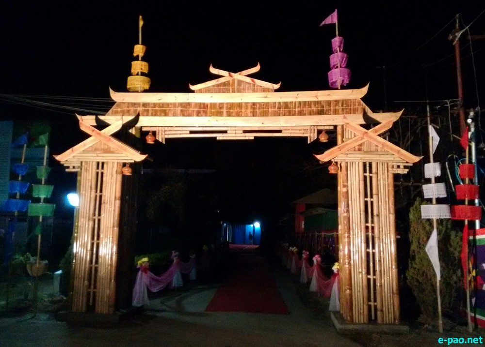 Bamboo gate leading to the Conference hall of National Bioresources and Sustainable Development Summit - 2015, Takyelpat :: 17-19 Feb 2015