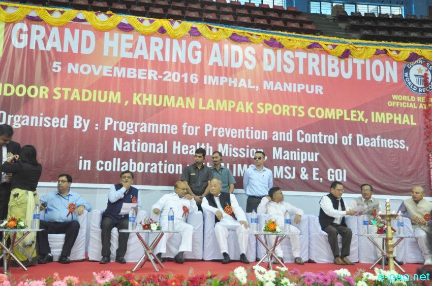 Distribution of Hearing Aid on at Khuman Lampak Sports complex with Union Minister Thawarchand Gehlot  :: November 5th 2016