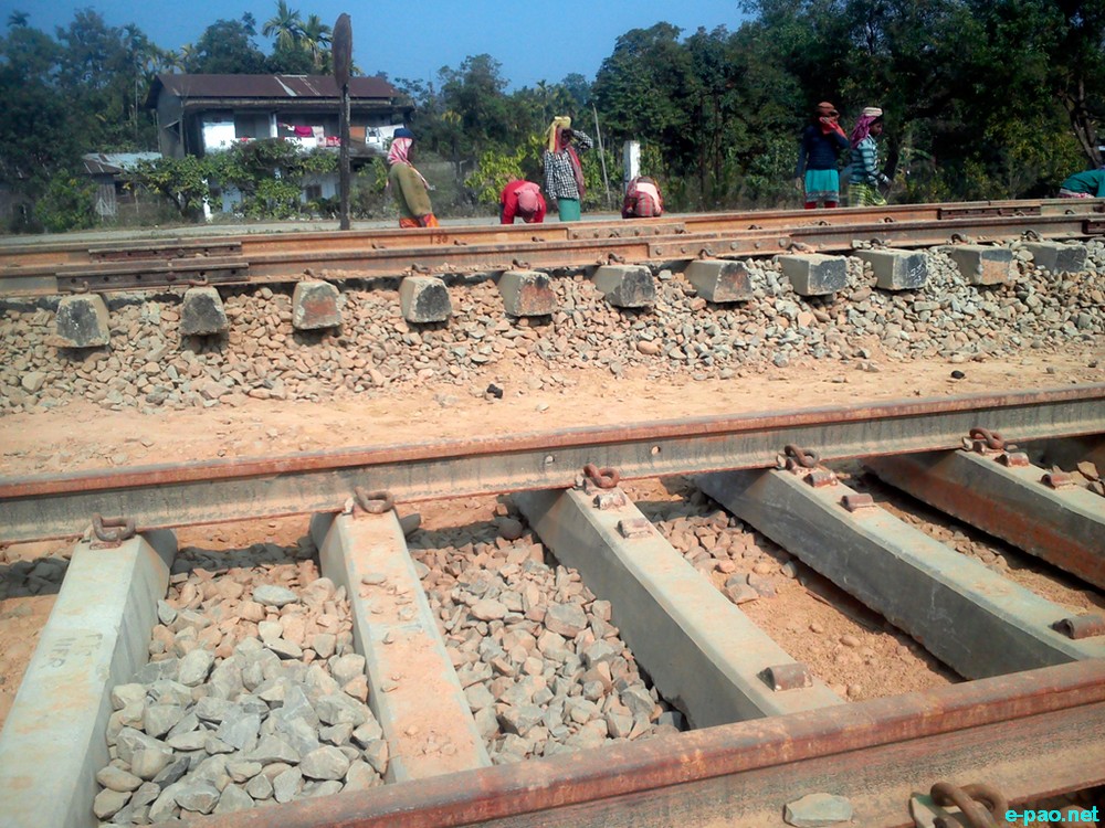 Construction of Railroad at Jiribam, Manipur as on January 19 2016