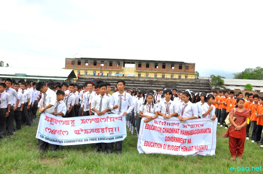 Students rally from four valley districts of Manipur demanding disturbance free educational zone :: July 5 2013