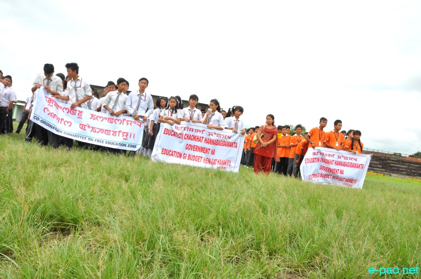Students rally from four valley districts of Manipur demanding disturbance free educational zone :: July 5 2013
