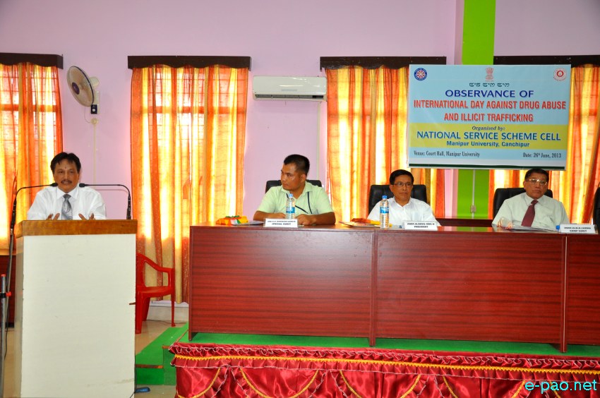 International Day against Drug Abuse and Illicit Trafficking observed at NSS Cell- Court Hall, Manipur University :: 26 June 2013