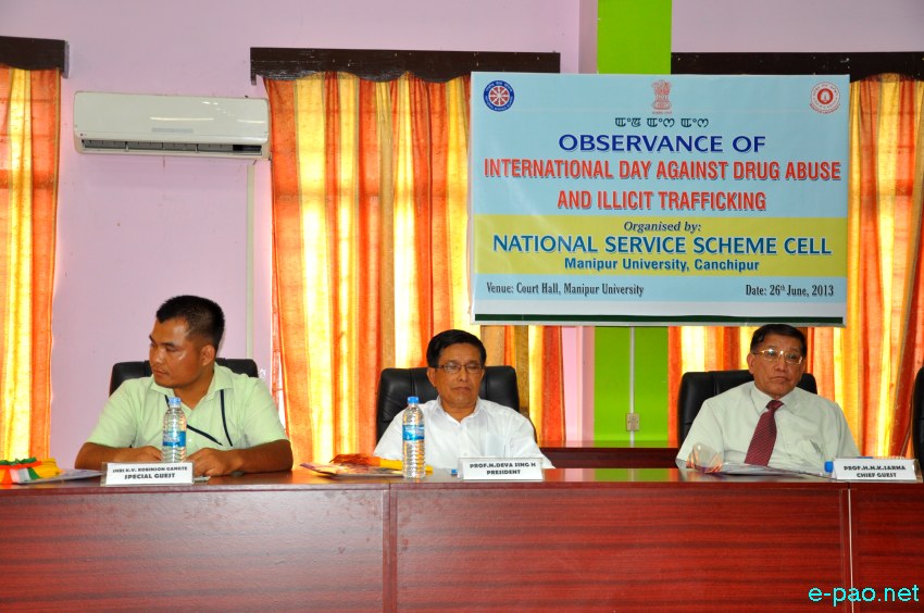 International Day against Drug Abuse and Illicit Trafficking observed at NSS Cell- Court Hall, Manipur University :: 26 June 2013