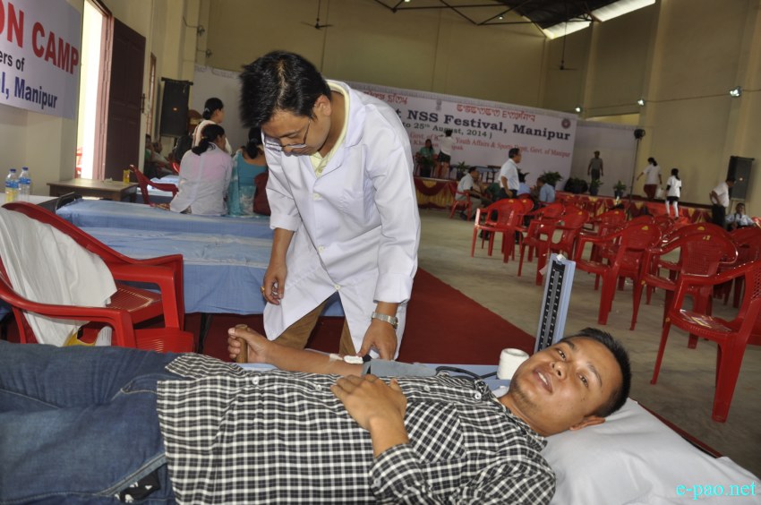 Blood Donation at 7th North East NSS Festival, Manipur :: August 25 2014