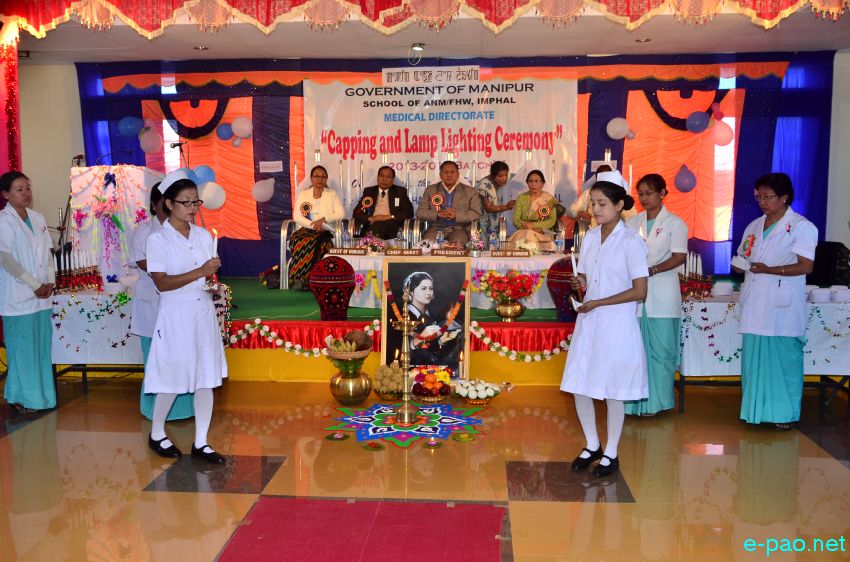 'Capping and Lamp Lighting Ceremony' of State Government, School of Nursing (ANM/FHW) Imphal, at Lamphelpat  :: 22 Feb 2014