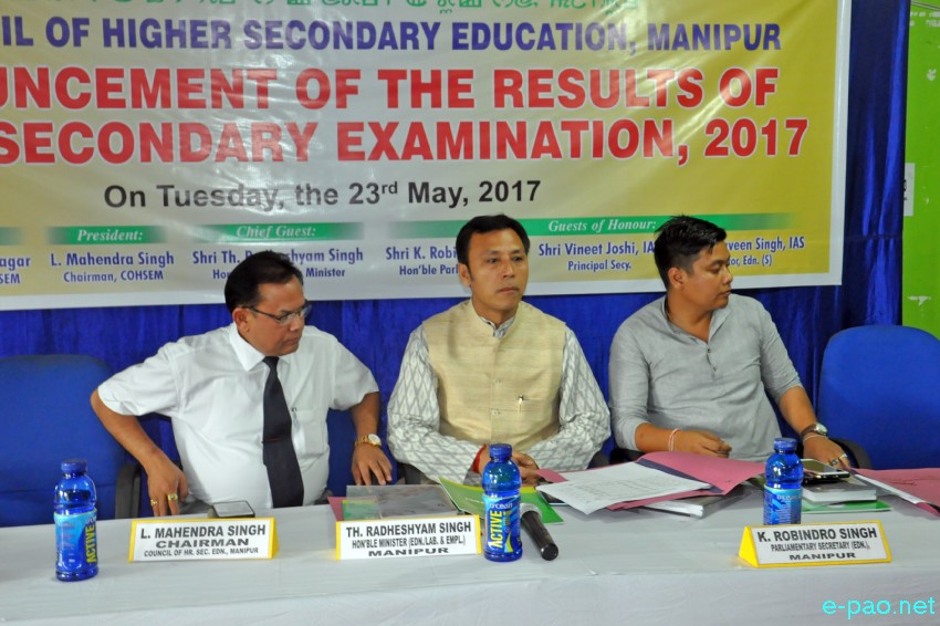 Higher Secondary Examination 2017  result announced at COHSEM office :: 23th May 2017
