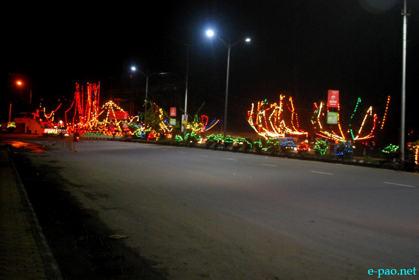Streets of Imphal illuminated on the occasion of Patriots' Day Celebration 2013 :: 13th August 2013