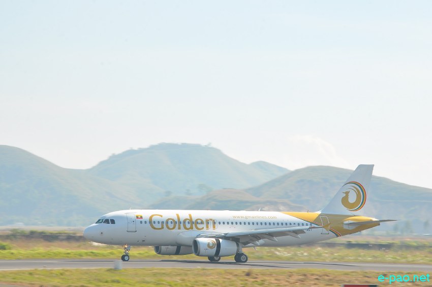 Imphal redraws world aviation map with landing of Golden Myanmar Airlines flight from Mandalay at Tulihal International airport :: November 21 2013