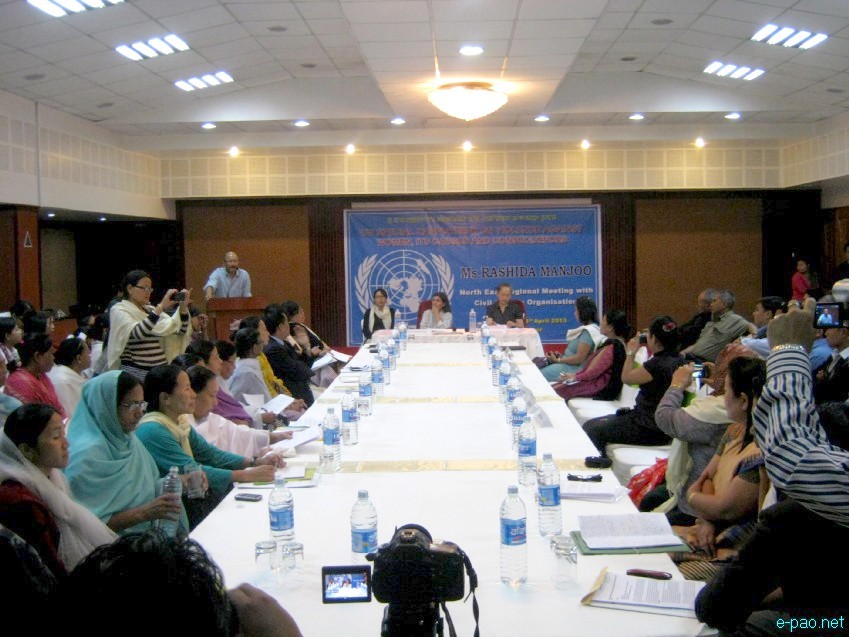 UN Special Rapporteur on Violence Against Women - Rashida Manjoo, interation with CSOs at Classic Hotel, Imphal :: 28 April 2013