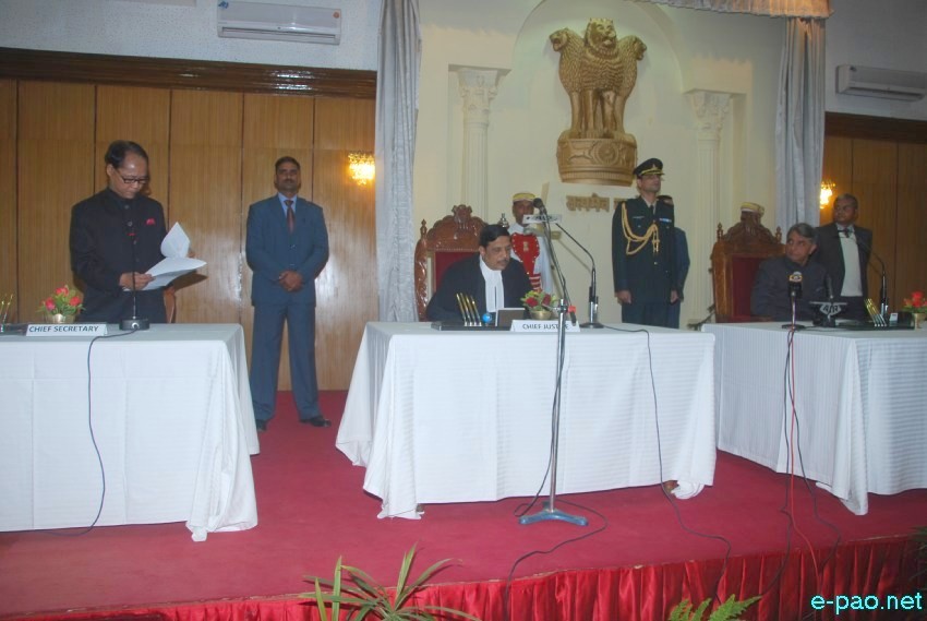VK Duggal sworn-in as the 14th Governor of Manipur at Raj Bhavan :: 31st December 2013