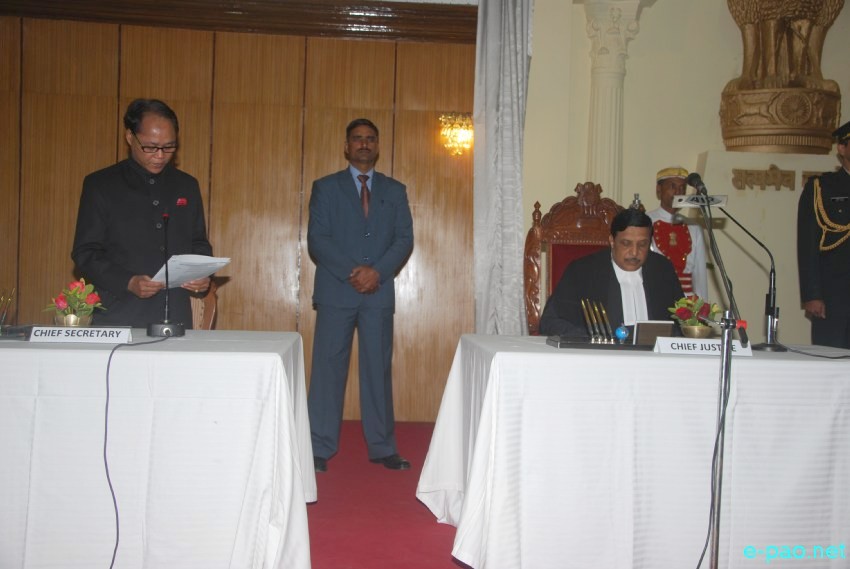 VK Duggal sworn-in as the 14th Governor of Manipur at Raj Bhavan :: 31st December 2013