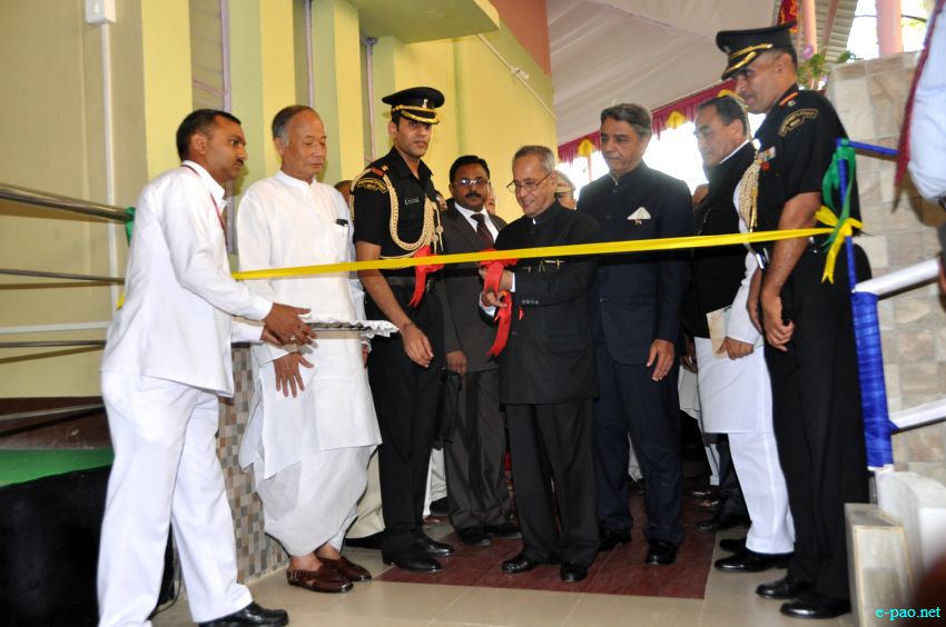 President, Pranab Mukherjee, arrived  at Imphal to attend 14th Convocation of Manipur University :: 29 April 2014