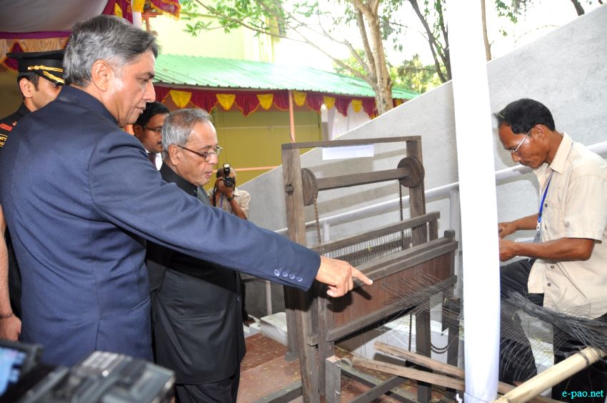 President, Pranab Mukherjee, arrived  at Imphal to attend 14th Convocation of Manipur University :: 29 April 2014