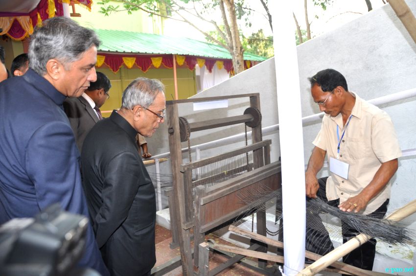 President, Pranab Mukherjee, arrived  at Imphal to attend 14th Convocation of Manipur University :: 29 April 2014