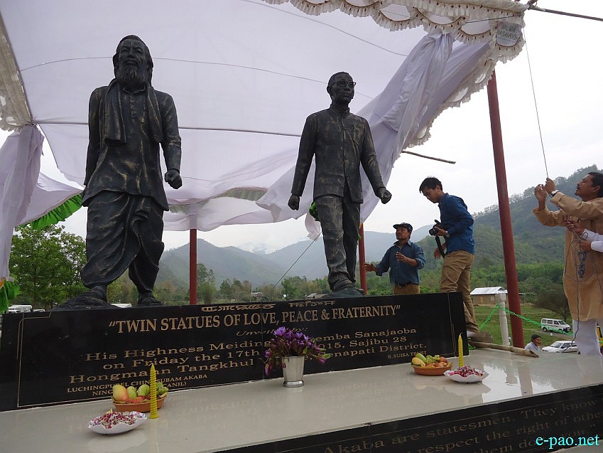 Unveiling (Rungsung Suisa / Chingsubam Akaba) twin statues of love, peace & fraternity at Hongmahn, Saikul :: 17 April 2015