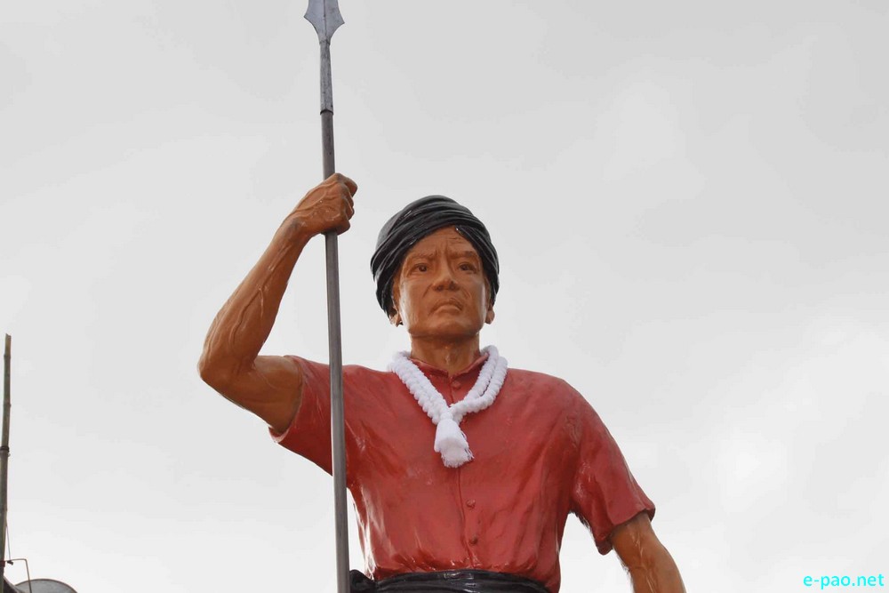 Unveiling the Statue of Pukhrambam Kajao at Kamong Maisnam Leikai, Nambol  :: May 25 2015