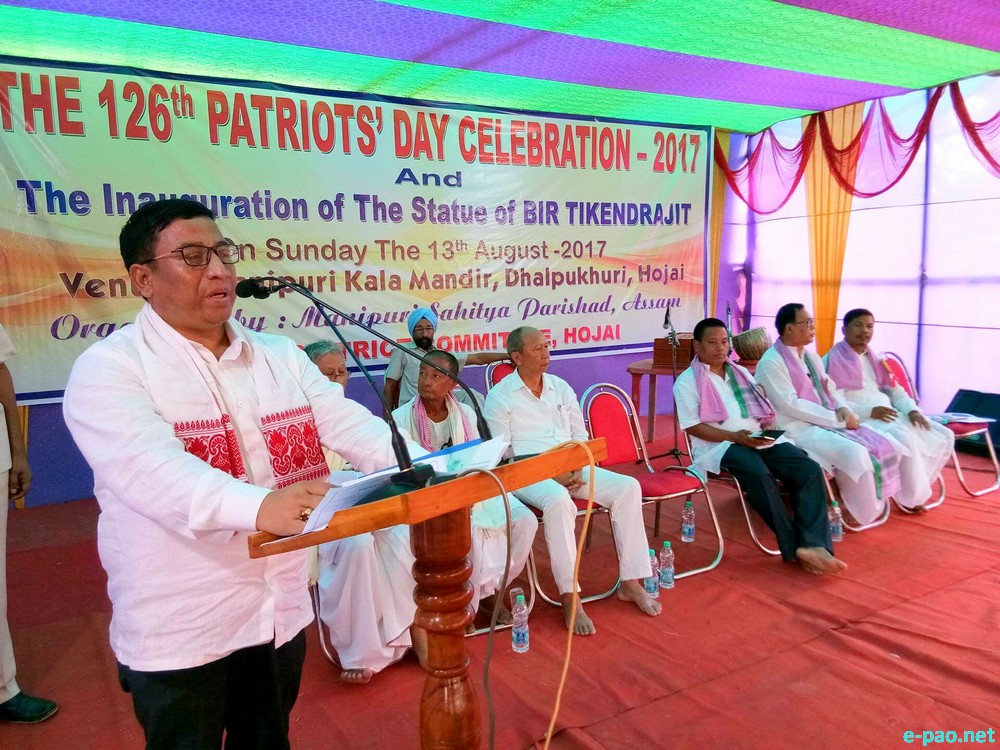 126th Patriots' Day observed in Hojai; Bir Tikendrajits Statue inaugurated