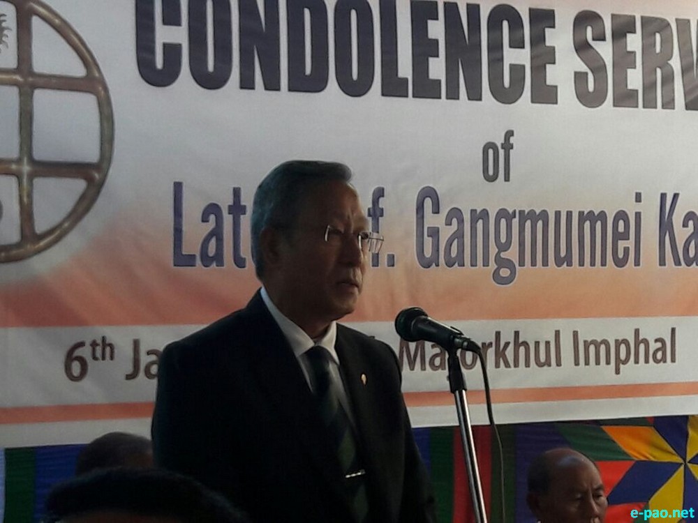 Funeral service of Professor Gangmumei Kamei at Namching, Keithelmanbi   :: 06 January 2017