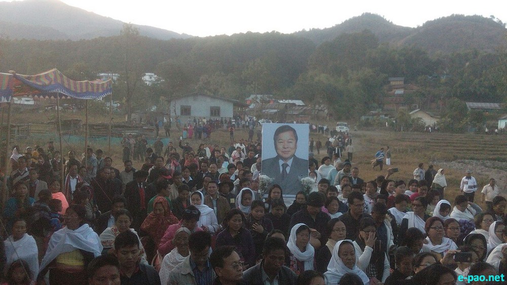 Funeral service of Professor Gangmumei Kamei at Namching, Keithelmanbi   :: 06 January 2017