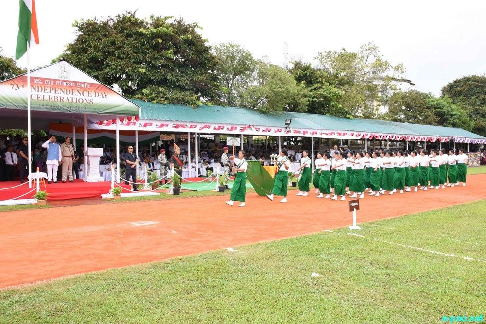 Independence Day celebration at CM Bungalow and 1st MR Parade Ground, Imphal :: August 15th 2019